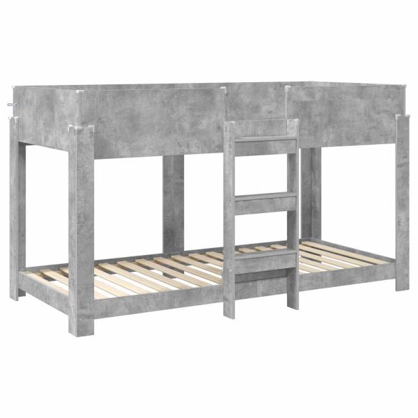 ARDEBO.de - Etagenbett für Kinder Beton Grau 100 x 200 cm Holzwerkstoff