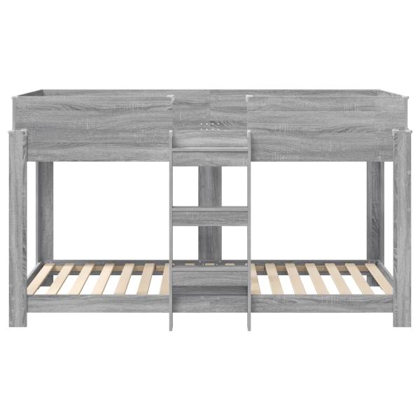 Etagenbett für Kinder Graues Sonoma 100 x 190 cm Holzwerkstoff