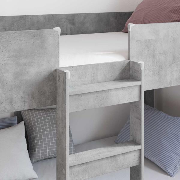 Etagenbett für Kinder Beton Grau 80 x 190 cm Holzwerkstoff