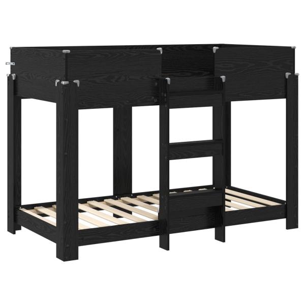 Etagenbett für Kinder Schwarz Eichen-Optik 90 x 160 cm