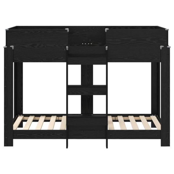 Etagenbett für Kinder Schwarz Eichen-Optik 90 x 160 cm