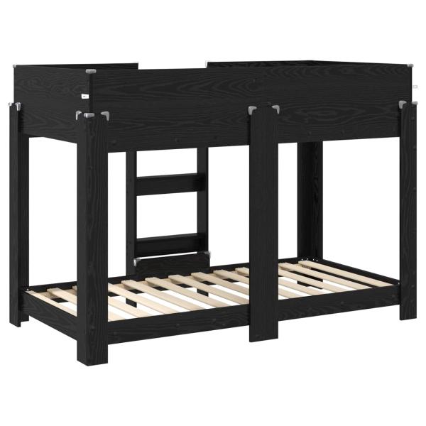 Etagenbett für Kinder Schwarz Eichen-Optik 90 x 160 cm