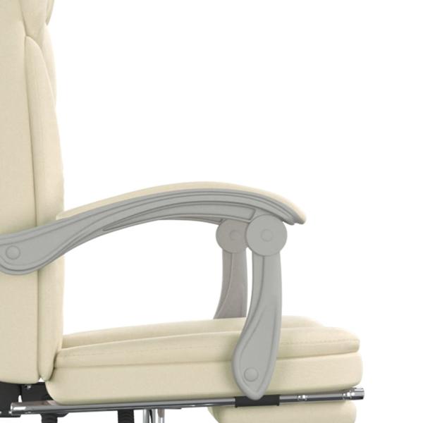 Bürostuhl mit Liegefunktion Creme Kunstleder
