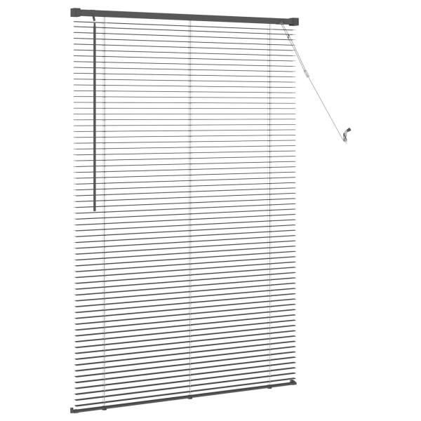 Venetianer Jalousie Verstellbar Silber Grau 150 x 100 cm PVC