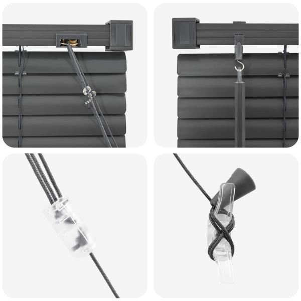 ARDEBO.de - Venetianer Jalousie Verstellbar Silber Grau 213 x 90 cm PVC