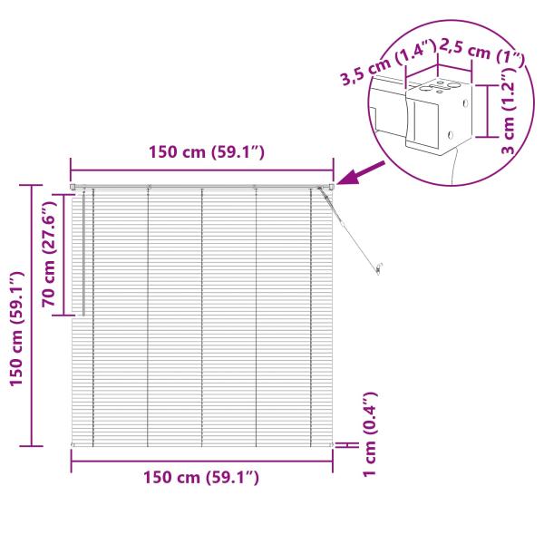 Venetianer Jalousie Verstellbar Weiß 150 x 150 cm PVC