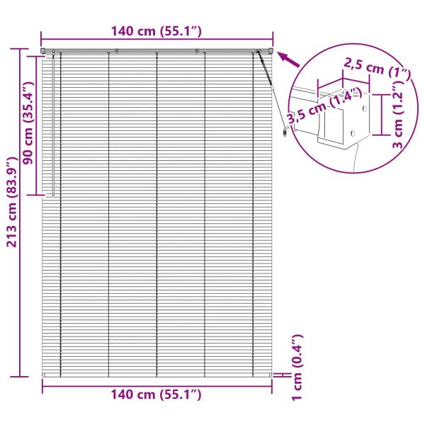Venetianer Jalousie Verstellbar Weiß 213 x 140 cm PVC