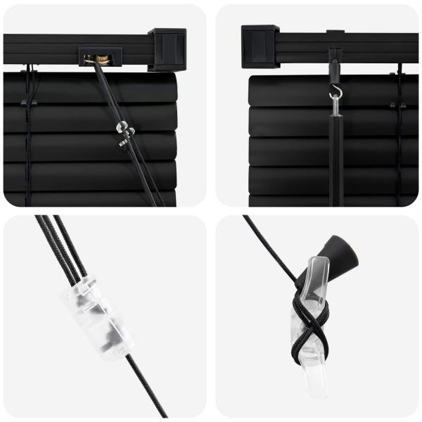 Venetianer Jalousie Verstellbar Schwarz 150 x 70 cm PVC
