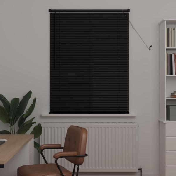 Venetianer Jalousie Verstellbar Schwarz 150 x 100 cm PVC