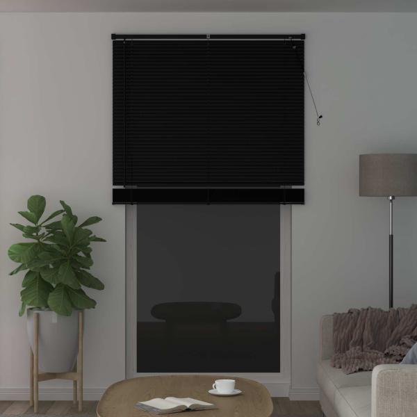 Venetianer Jalousie Verstellbar Schwarz 213 x 110 cm PVC