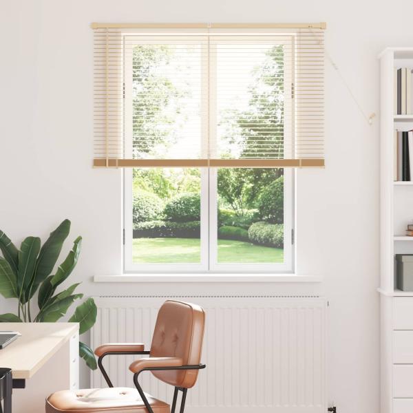ARDEBO.de - Venetianer Jalousie Hellbraun mit Muster 150 x 120 cm PVC