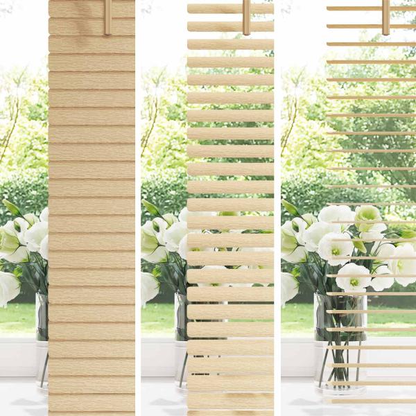 Venetianer Jalousie Hellbraun mit Muster 150 x 120 cm PVC