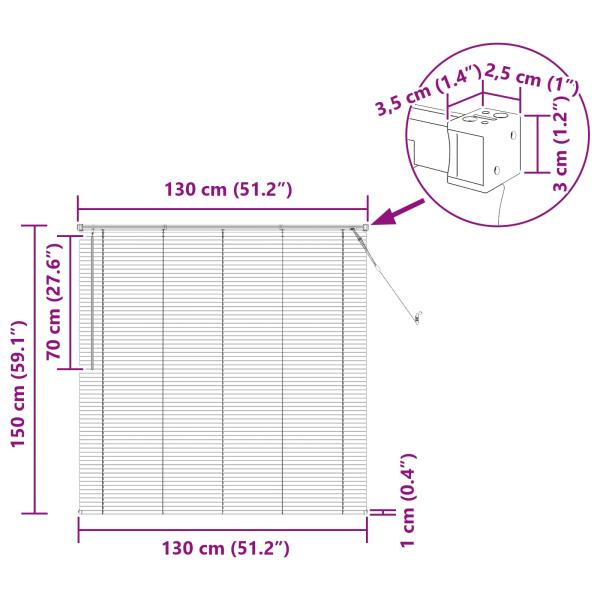 Venetianer Jalousie Hellbraun mit Muster 150 x 130 cm PVC