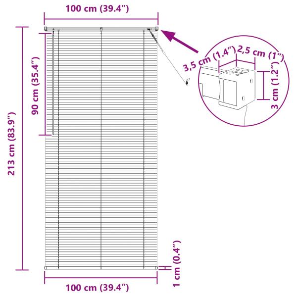 Venetianer Jalousie Hellbraun mit Muster 213 x 100 cm PVC