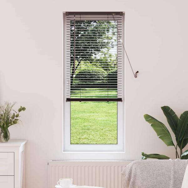 ARDEBO.de - Venezianische Jalousie Dunkelbraun mit Muster 150 x 60 cm 25 mm