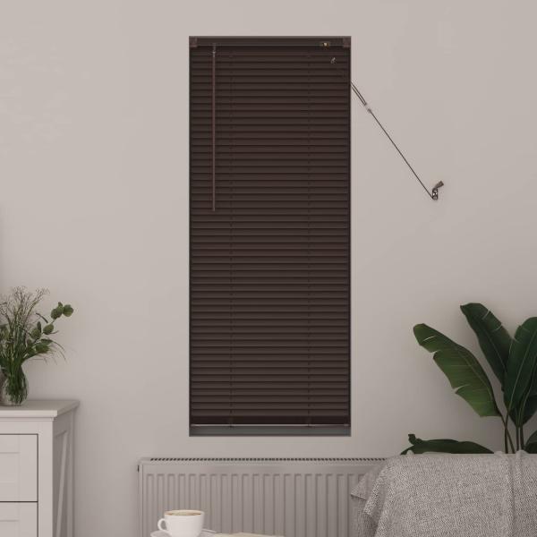 Venezianische Jalousie Dunkelbraun mit Muster 150 x 60 cm 25 mm