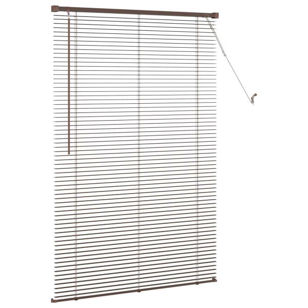 Venetianer Jalousie Dunkelbraun mit Muster 150 x 100 cm PVC