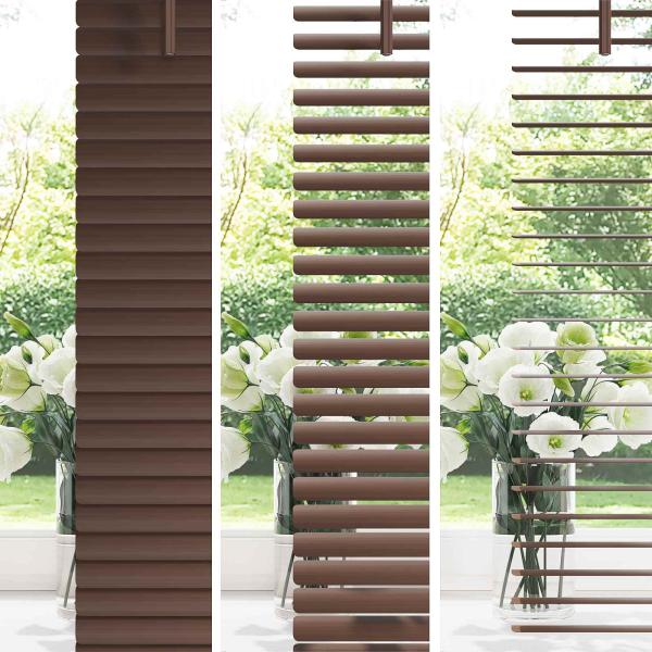 ARDEBO.de - Venetianer Jalousie Dunkelbraun mit Muster 150 x 140 cm PVC