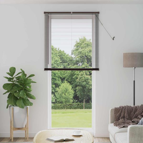 ARDEBO.de - Venezianische Jalousie Dunkelbraun mit Muster 213 x 70 cm 25 mm