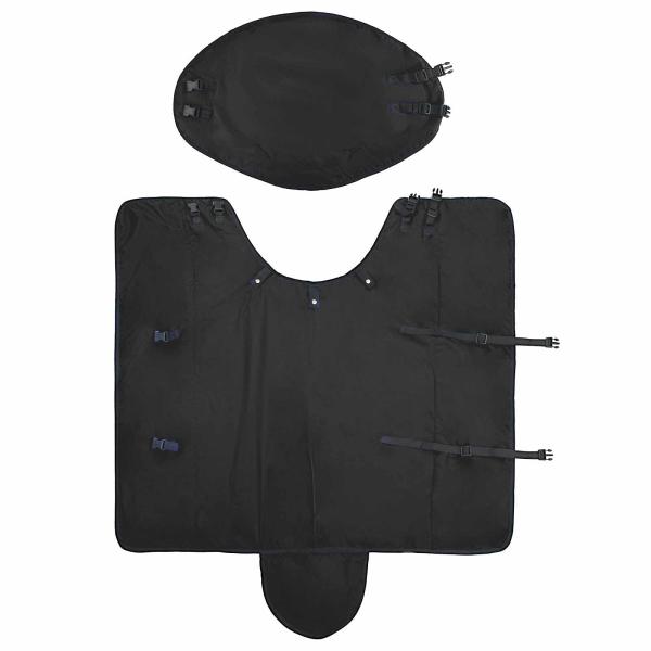 Pferdedecke Dunkelgrün und Schwarz 165 cm Polyester