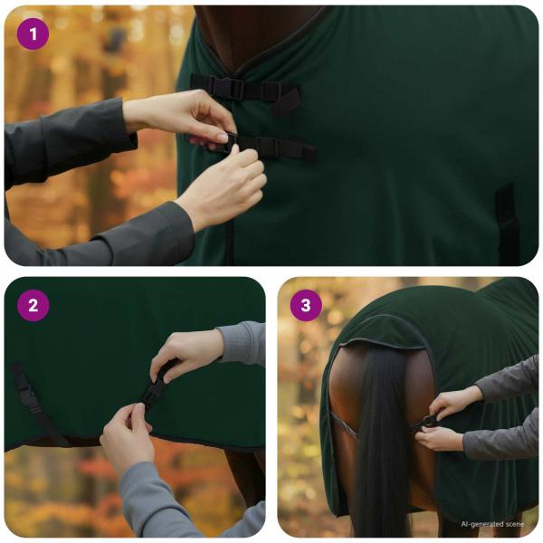 Pferdedecke Dunkelgrün Polyester