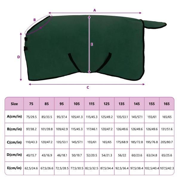 Pferdedecke Dunkelgrün Polyester