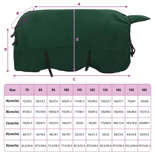 Pferdedecke Dunkelgrün Polyester