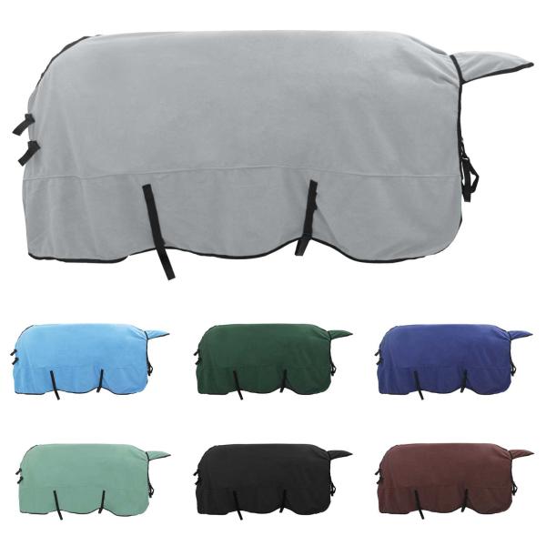 Pferdedecke Hellgrau und Rosa Polyester