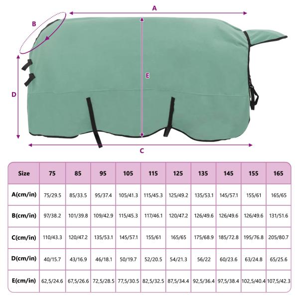 Pferdedecke Sondergrün Polyester