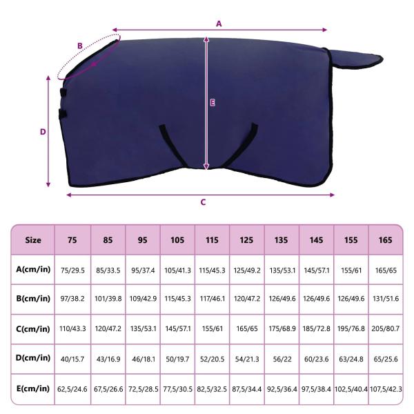Pferdedecke Marineblau Polyester