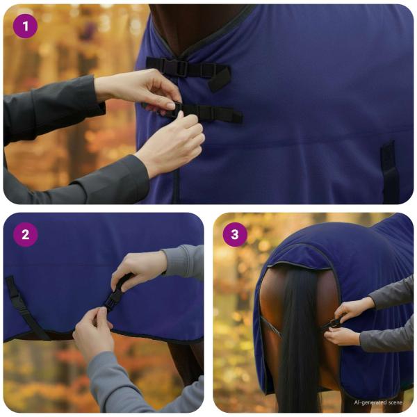 Pferdedecke Marineblau 125 cm Polyester