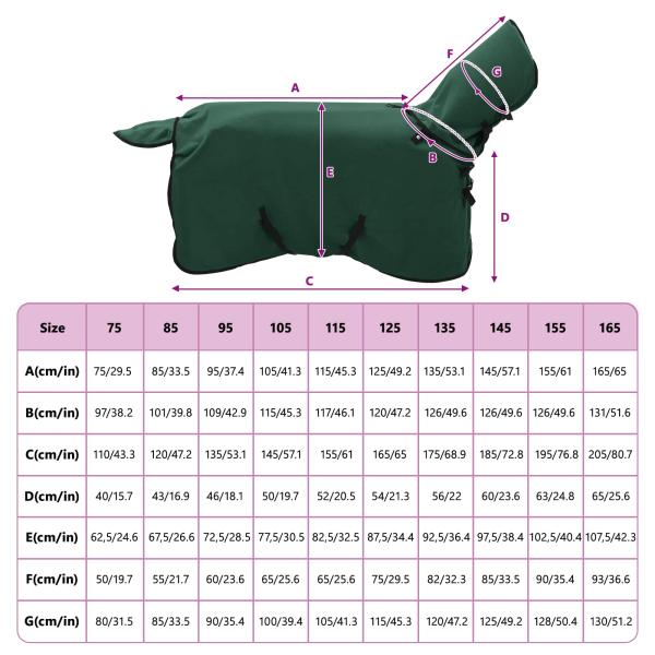 Pferdedecke Dunkelgrün Polyester