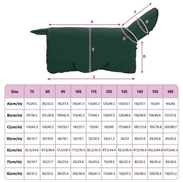 Pferdedecke Dunkelgrün Polyester