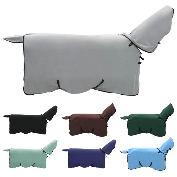 Pferdedecke Hellgrau und Rosa Polyester