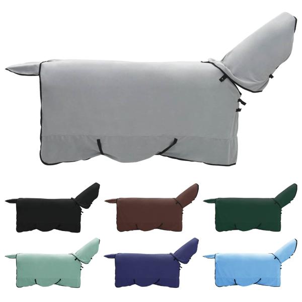 Pferdedecke Hellgrau und Rosa Polyester