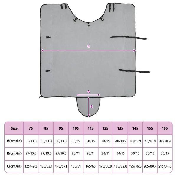 Pferdedecke Hellgrau und Rosa Polyester