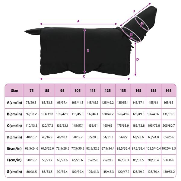 Pferdedecke Schwarz Polyester