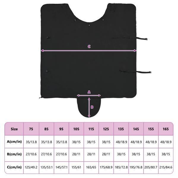 ARDEBO.de - Pferdedecke Schwarz Polyester