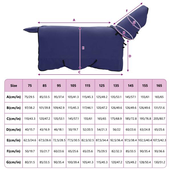 Pferdedecke Marineblau Polyester