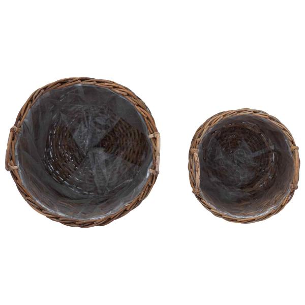 Blumentopf Körbchen mit Speicher 2 pcs Braun Lacak Rattan