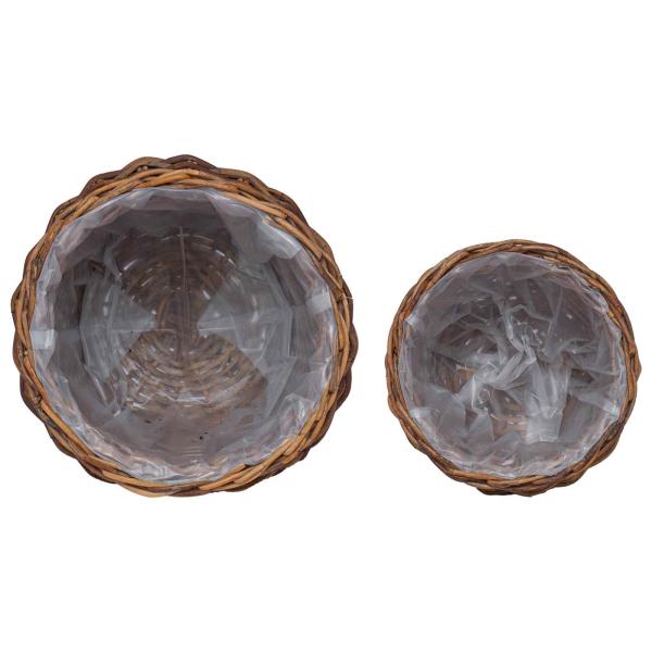 Blumentopfkorb mit Speicher 2 pcs Braun Lacak Rattan