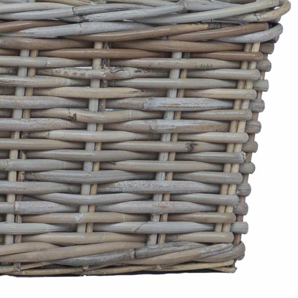 Blumentopfkorb mit Speicher 3 pcs Grau Kubu Rattan