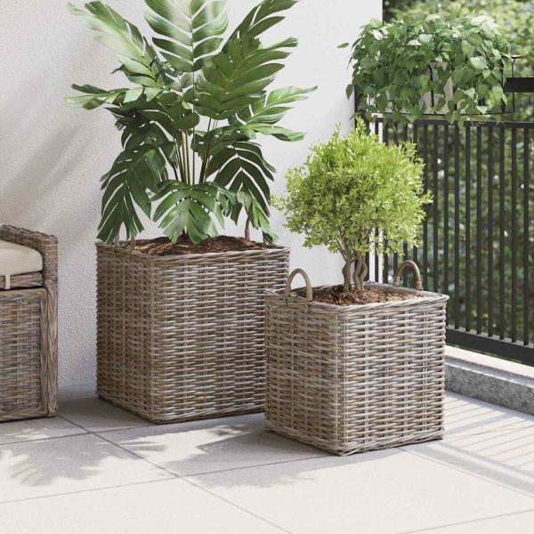 Pflanzer Korb mit Speicher 2 pcs Grau Lacak Rattan