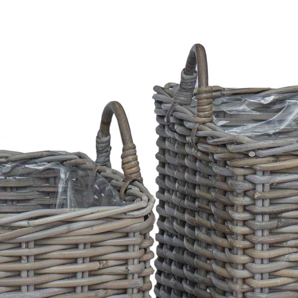 Pflanzer Korb mit Speicher 2 pcs Grau Lacak Rattan