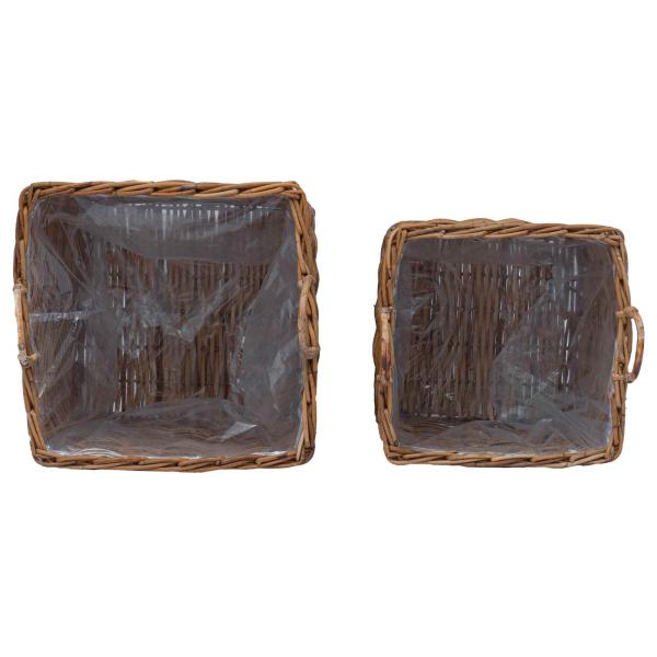 Pflanzer Korb mit Speicher 2 pcs Braun Lacak Rattan