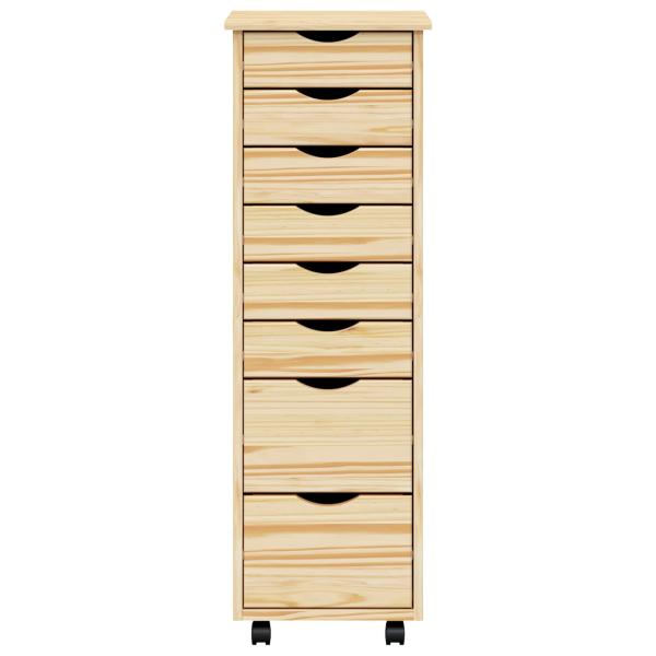 Rollcontainer mit Schubladen MOSS Klarlack 34 x 39 x 103 cm