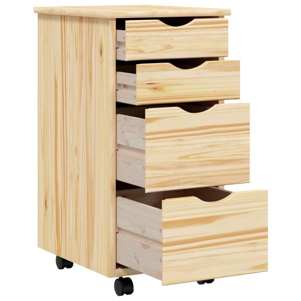 Rollwagen mit Schreibtisch MOSS Klarlack 34 x 39 x 65,5 cm