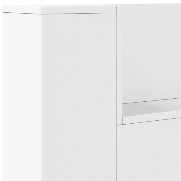 Kopfteil-Schrank mit LED Weiß Holzwerkstoff