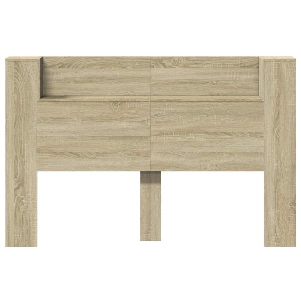 ARDEBO.de - Kopfteil-Schrank mit LED mit Regal Sonoma 160 x 16,5 x 103,5 cm