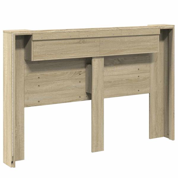 Kopfteil-Schrank mit LED Sonoma Holzwerkstoff